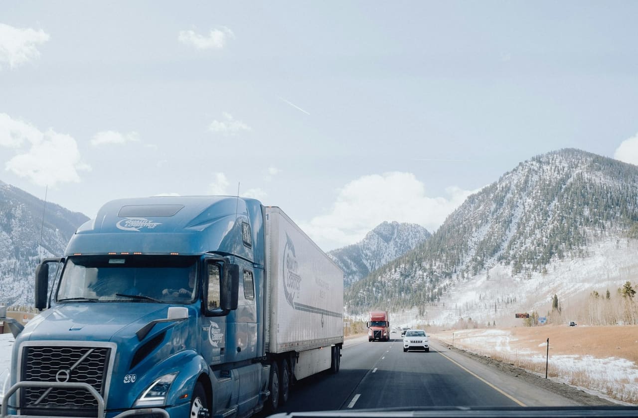 A truck under monitoring, at the centre of the fleet data it produces.